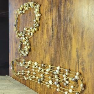 Long necklace, short necklace, and bracelet set